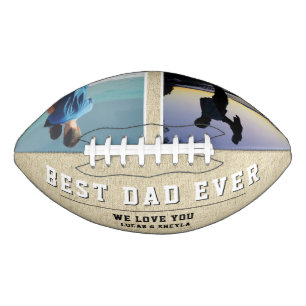 Rustic Best Dad Father`s Day 2 Photo Collage Football