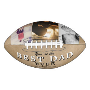 Rustic Best Dad Father`s Day 3 Photo Collage Football