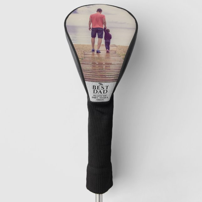 Rustic Best Dad Father`s Day Photo Golf Head Cover (Front)