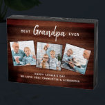 Rustic Best GRANDPA Ever Custom Photo Father's Day Wooden Box Sign<br><div class="desc">Surprise grandpa this fathers day with a personalized 3 photo plaque. "Best GRANDPA Ever" Personalize this grandfather plaque with favourite photos, message and name.. Visit our collection for the best granddad father's day gifts and personalized dad gifts. COPYRIGHT © 2020 Judy Burrows, Black Dog Art - All Rights Reserved. Rustic...</div>