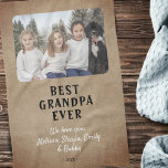Rustic Best Grandpa Ever Grandchildren Photo Kitchen Towel<br><div class="desc">Rustic Best Grandpa Ever Grandchildren Photo kitchen towel. Make a personalized towel for the best grandpa ever. Add your favourite photo and customize the text with your names. A lovely keepsake for a birthday,  Christmas or Father's Day for a grandfather.</div>