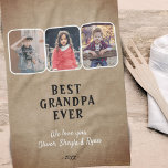 Rustic Best Grandpa Ever Grandkids 3 Photo Collage Kitchen Towel<br><div class="desc">Rustic Best Grandpa Ever Grandkids 3 Photo Collage Kitchen Towels. Make a personalized towel for the best grandpa ever. Add your favourite 3 photos and customize the text with your names. Lovely keepsake for birthday,  Christmas or Father's Day for grandfather.</div>