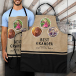 Rustic Best Grandpa Father`s Day 3 Photo Black Apron<br><div class="desc">Rustic Best Grandpa Father`s Day 3 Photo Collage Black Apron. 3 photos in oval frames - add 3 photos. Rustic beige background. You can change any text on the apron. This personalized apron is a perfect gift for a dad for Father`s Day,  birthday or Christmas.</div>