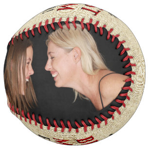 Rustic Best Mom Ever Two Photo Collage Softball