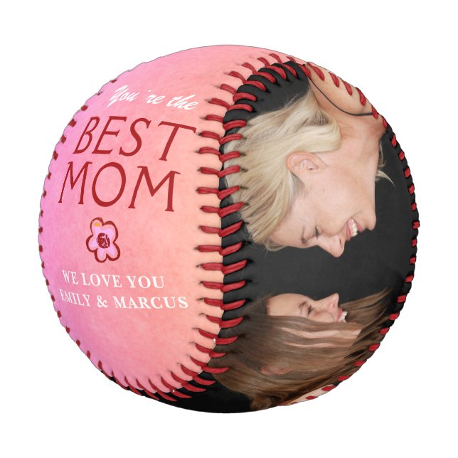 Rustic Best Mom Mother`s Day 2 Photo  Baseball (Angled)
