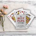 Rustic Best Papa Ever Father`s Day Keepsake Playing Cards<br><div class="desc">Rustic Best Papa Ever Typography Father`s Day Playing Cards. The background is rustic grey texture and the text is a trendy black and red typography. Personalize it with your names. You can change any text or erase it. These modern custom and personalized playing cards are a perfect gift for a...</div>