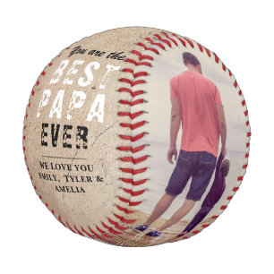 Rustic Best Papa Father`s Day 2 Photo Collage Baseball