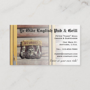 Rustic Beware Sign Business Card