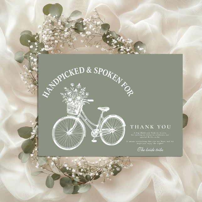 Rustic Bicycle Floral Shower Thank You Card (Creator Uploaded)