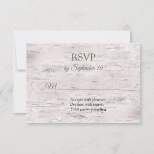 Rustic Birch Bark Wedding RSVP Card