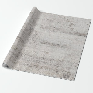 Rustic Birch Tree Aged Grey Wood Texture Wedding Wrapping Paper