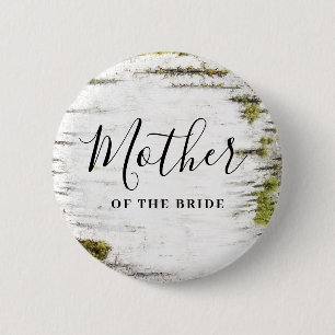 Rustic Birch Tree Bark Wedding 2 Inch Round Button