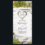 Rustic Birch Tree Heart Fall Wedding Programs<br><div class="desc">Birch heart woodland wedding programs</div>
