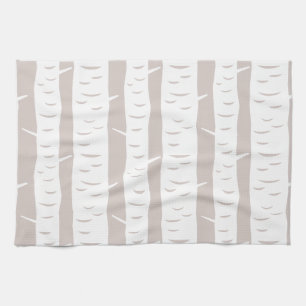 Rustic Birch Tree Pattern Kitchen Towel