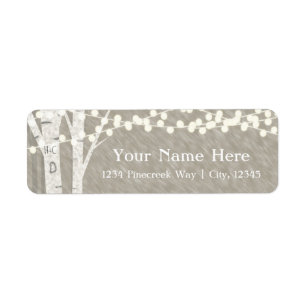 Rustic Birch Tree String Lights Address Labels
