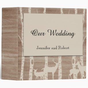 Rustic Birch Trees and Deer Wedding Binder