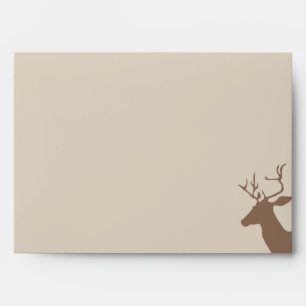 Rustic Birch Trees and Deer Wedding Envelope