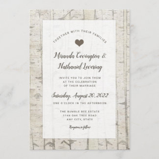 Rustic Birch wedding invitations