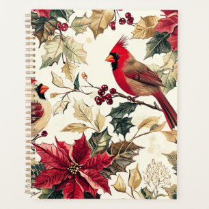 Rustic Bird and Poinsettia Christmas Pattern (15) Planner