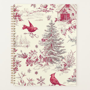Rustic Bird and Poinsettia Christmas Pattern (17) Planner