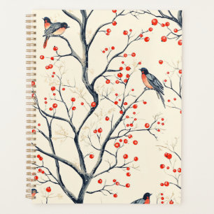 Rustic Bird and Poinsettia Christmas Pattern (2) Planner