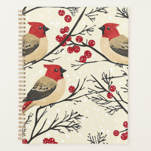 Rustic Bird and Poinsettia Christmas Pattern (3) Planner