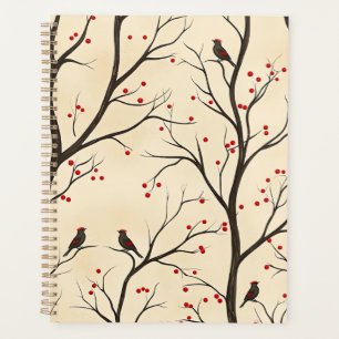 Rustic Bird and Poinsettia Christmas Pattern (5) Planner