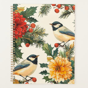 Rustic Bird and Poinsettia Christmas Pattern (9) Planner