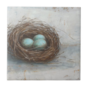 Rustic Bird Nest - Blue Tile