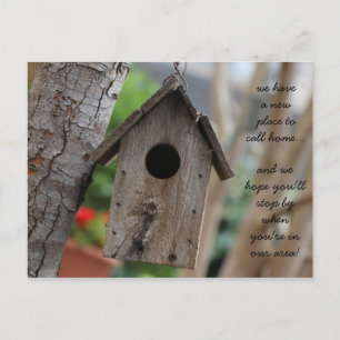 Rustic Birdhouse, change of address cards
