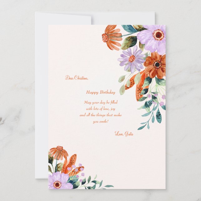 Rustic Birthday Greeting Card (Front)