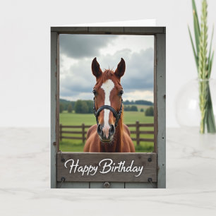 Rustic Birthday Horse Card