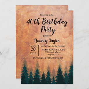 Rustic Birthday Party Invitation
