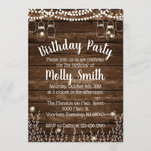 Rustic Birthday Party Invitations - Backyard BBQ