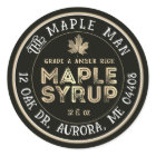 Rustic Black and Gold Maple Syrup Label Gold Leaf