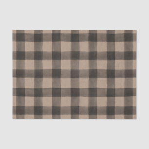 Rustic Black and Kraft Buffalo Plaid Tissue Paper