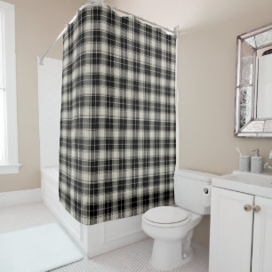 Rustic Black and Off-White Plaid Pattern