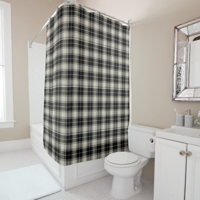 Rustic Black and Off-White Plaid Pattern (In Situ)