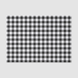Rustic Black and White Gingham Pattern Tissue Paper