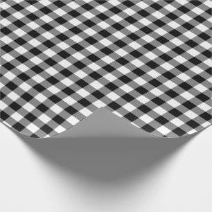 Rustic Black and White Gingham Pattern Wrapping Paper