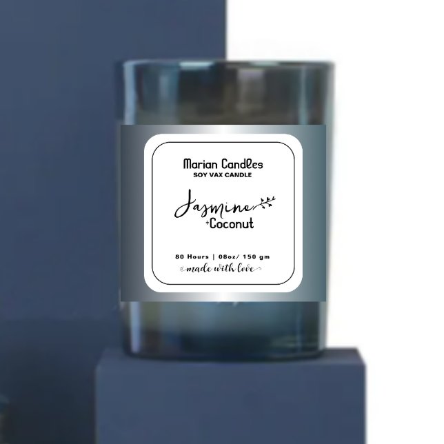 Rustic Black and white Personalized Candle Label (Creator Uploaded)