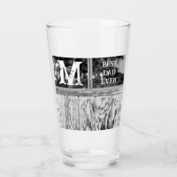 Rustic Black and White Photo Best Dad Ever Initial