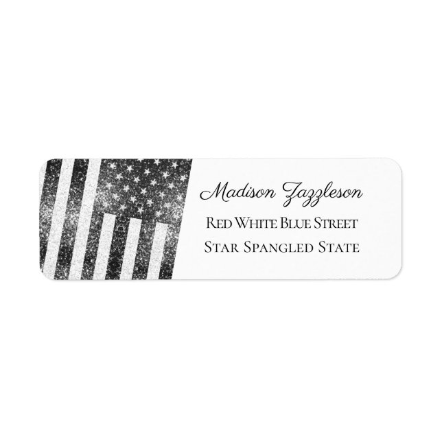 Rustic black and white Sparkles USA flag  (Front)