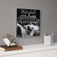 Rustic Black and White Waterfall