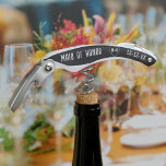 Rustic Black and White Wedding Party Corkscrew<br><div class="desc">Add your initials and wedding date and your Bridesmaid's or Maid of Honor's name to this rustic chalkboard style corkscrew. Suitable for any member of your bridal party.</div>