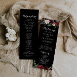 Rustic Black Botanical Wedding Program<br><div class="desc">This rustic black botanical wedding program is perfect for a classic wedding. The design features burgundy,  red,  navy,  blue and blush radiant and graceful hand-painted flowers in a black background,  inspiring natural beauty.</div>