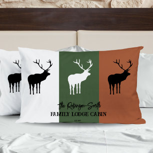 Rustic Black Brown Green White Elk Spirit Animal Pillowcase