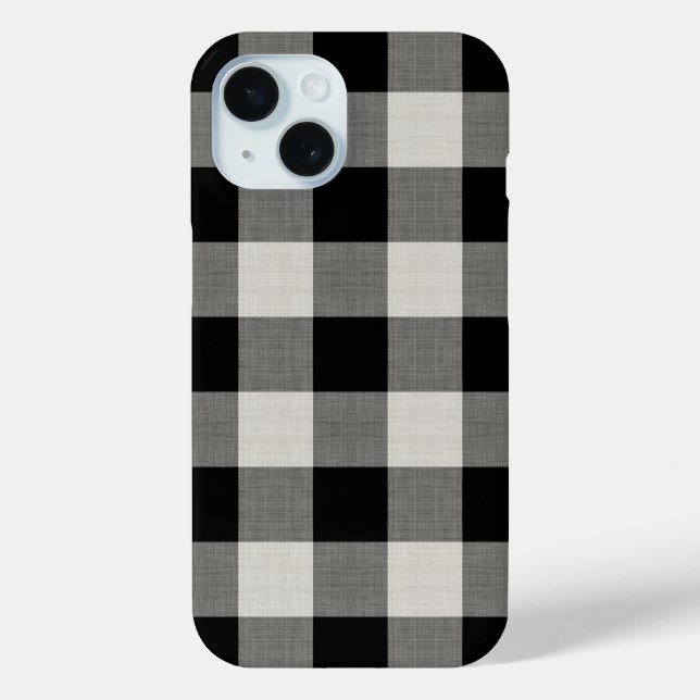 Rustic Black Buffalo Check Case-Mate iPhone Case (Back)