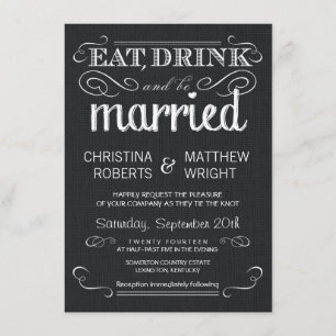 Rustic Black Burlap Vintage Wedding Invitations