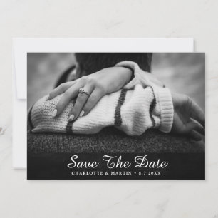 Rustic Black Chalkboard Enregistrer la date Carte